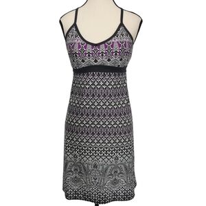 Athleta Shorebreak Empire Waist Halter Mini Dress Grey Purple Size S